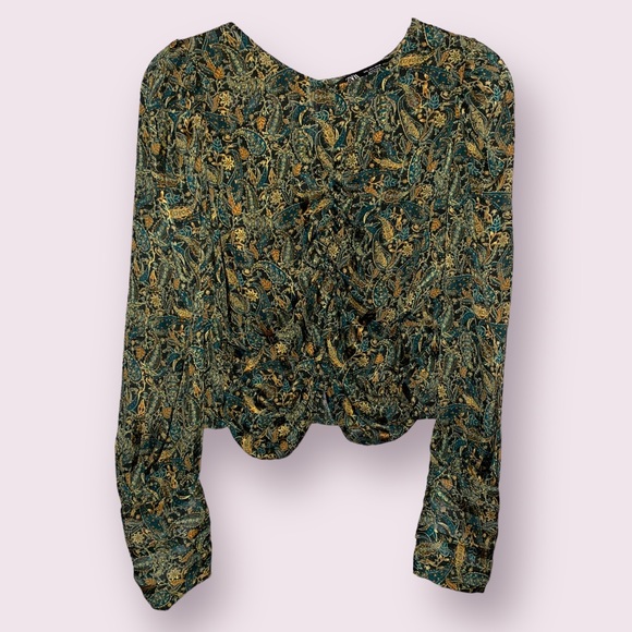 Zara Tops - Zara Green Long Sleeved Blouse